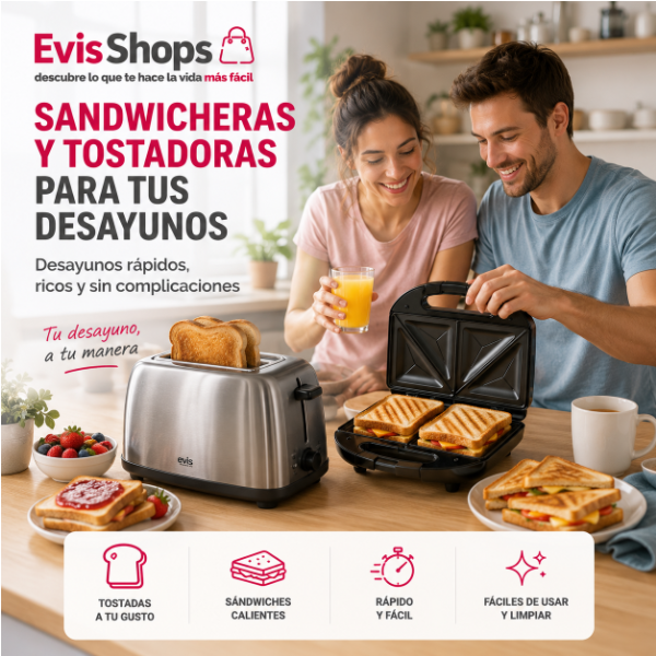 Sandwicheras y Tostadoras para tus Desayunos