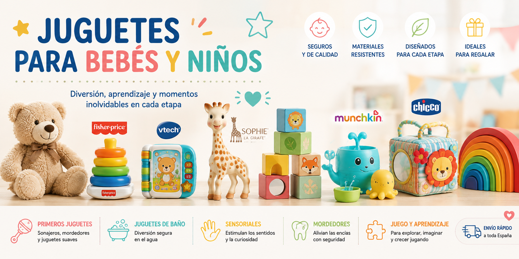 Juguetes para Bebés y Niños. Evisshops