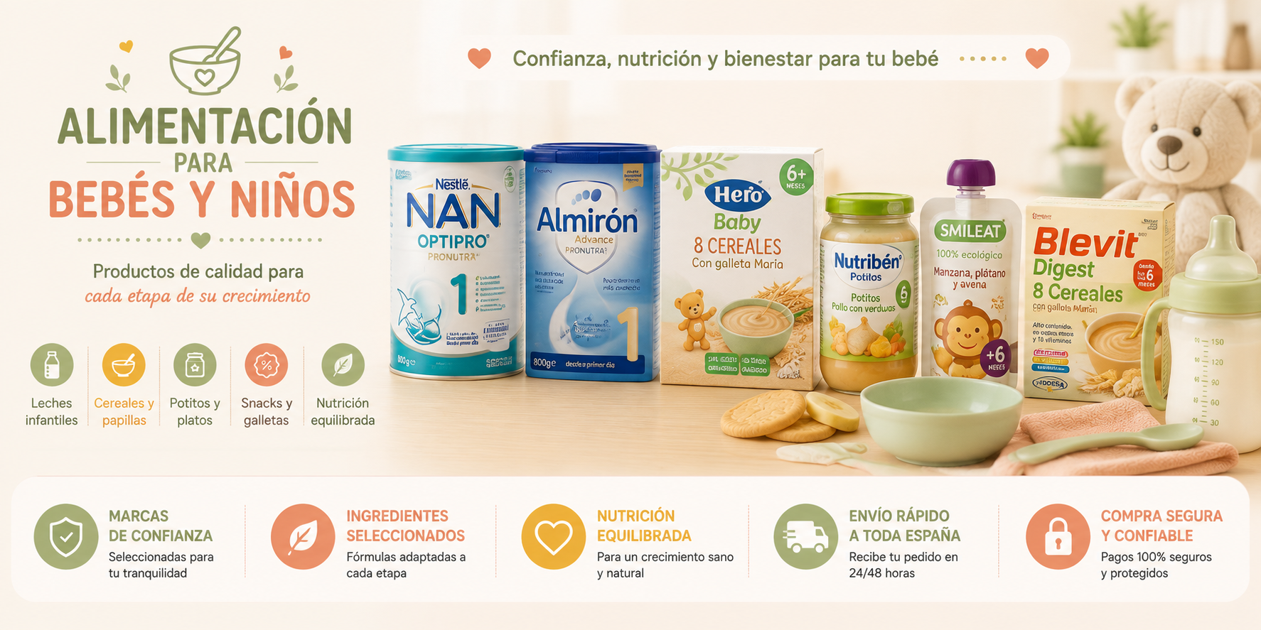 Alimentación para Bebés y Niños. EvisShops