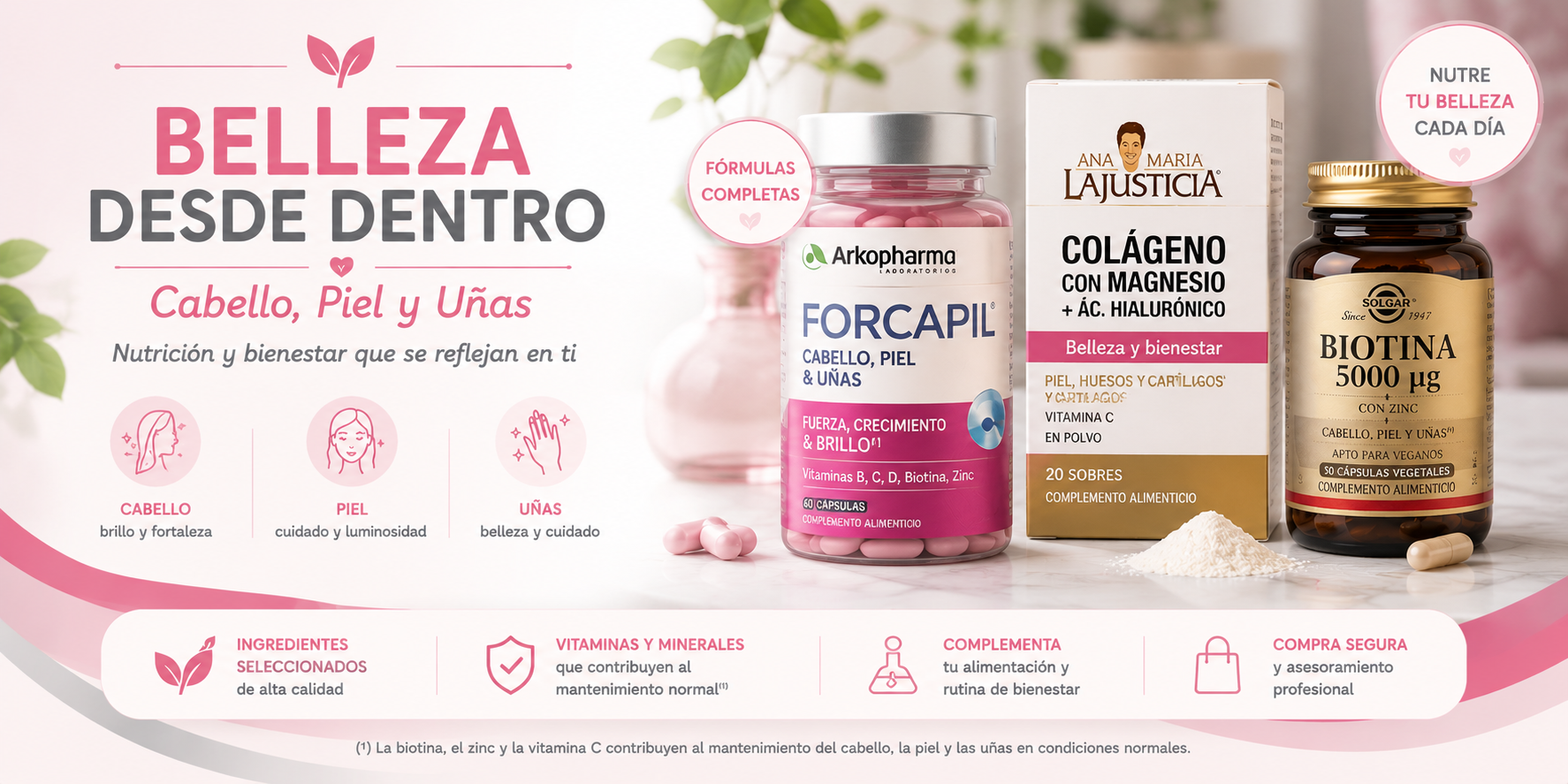 Belleza desde Dentro: Cabello, Piel y Uñas. Evisshops