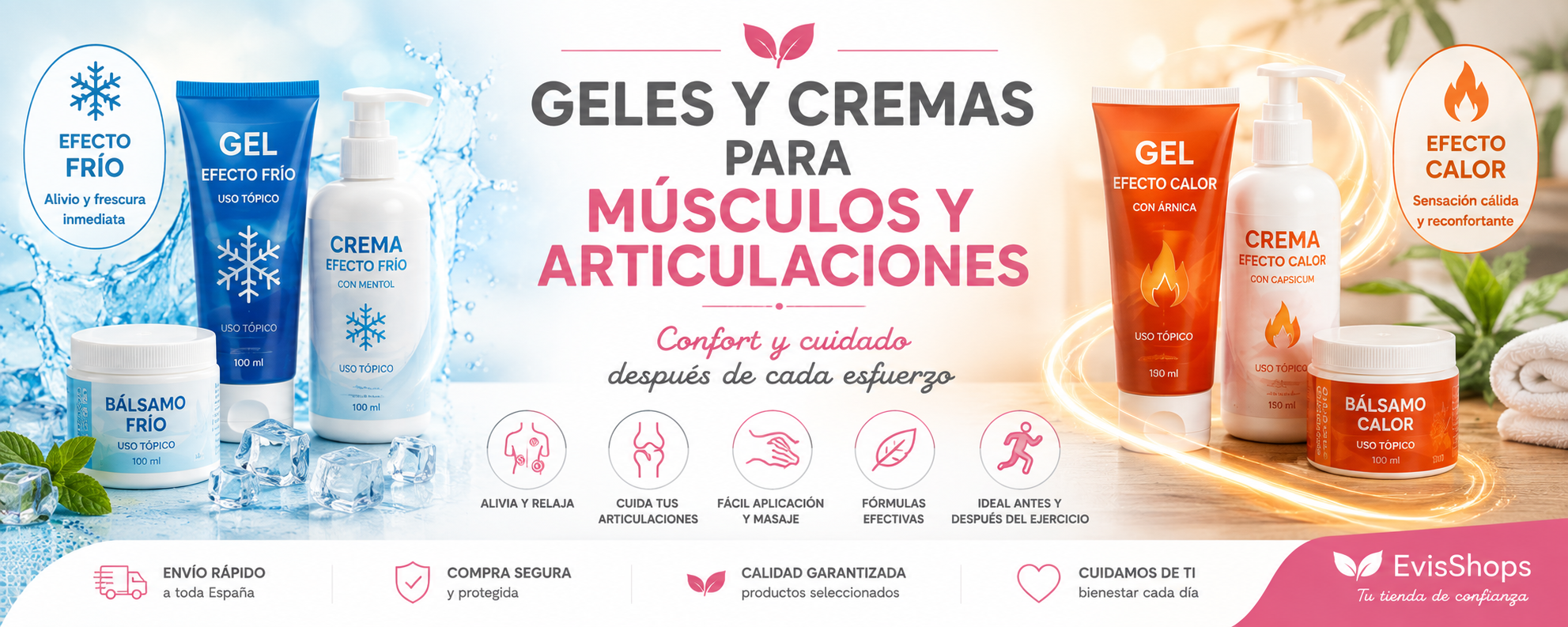 Geles y Cremas para Músculos y Articulaciones. EvisShops
