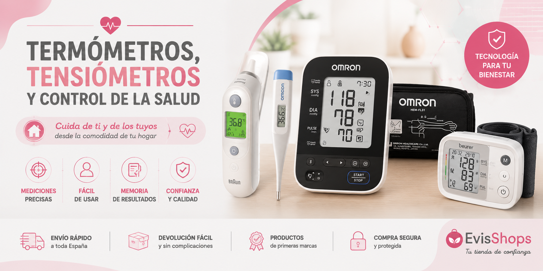 Termómetros, Tensiómetros y Control de la Salud. EvisShops