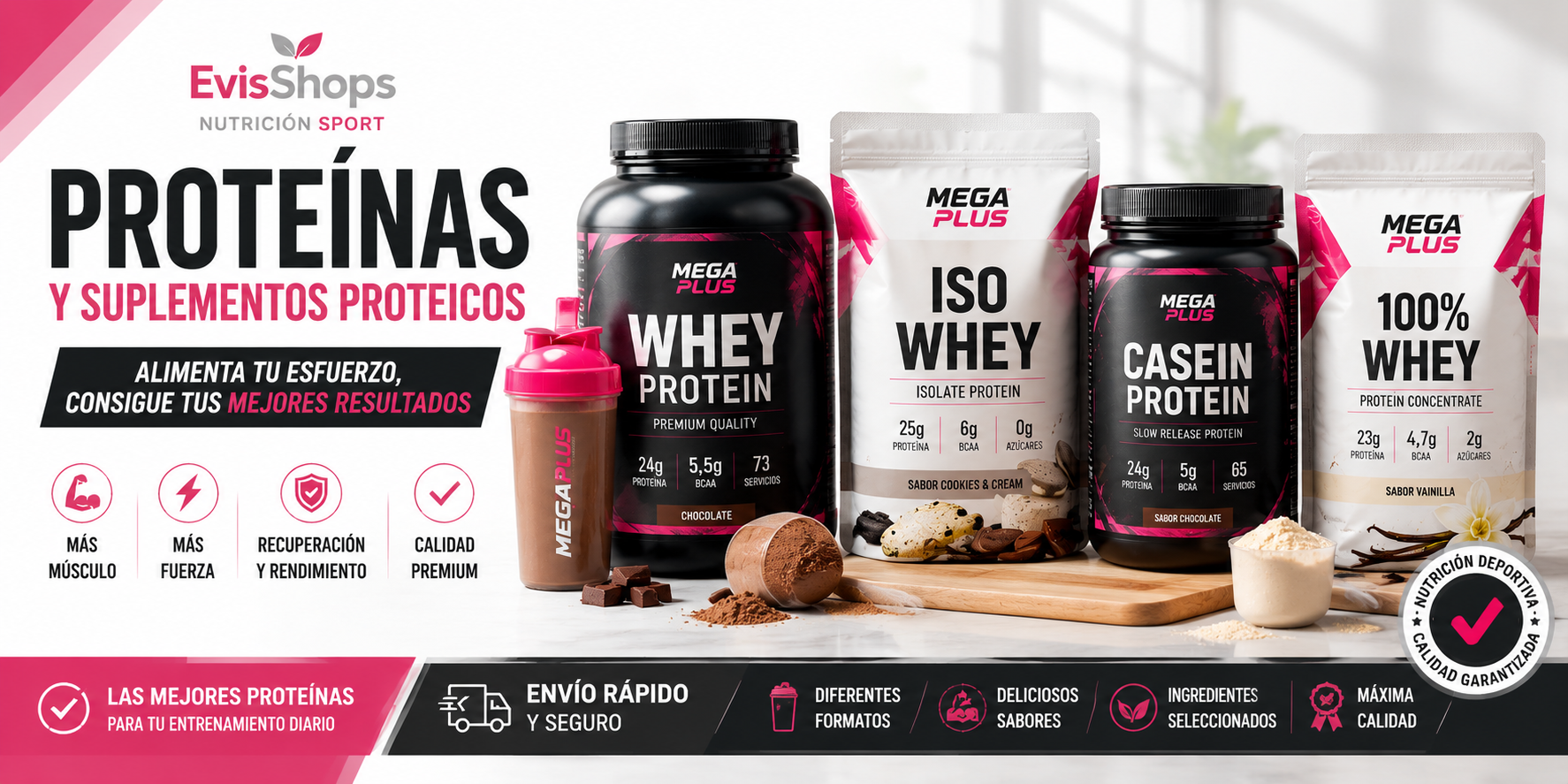 Proteínas y Suplementos Proteicos.EvisShops