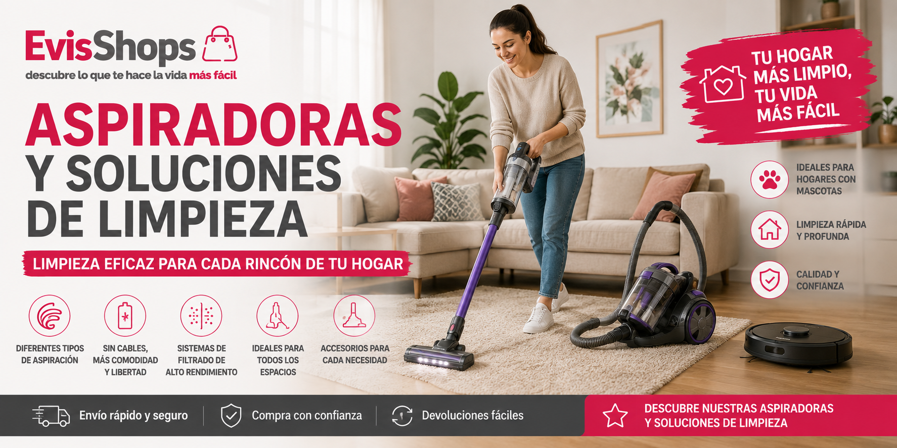 Aspiradoras y Soluciones de Limpieza. EvisShops