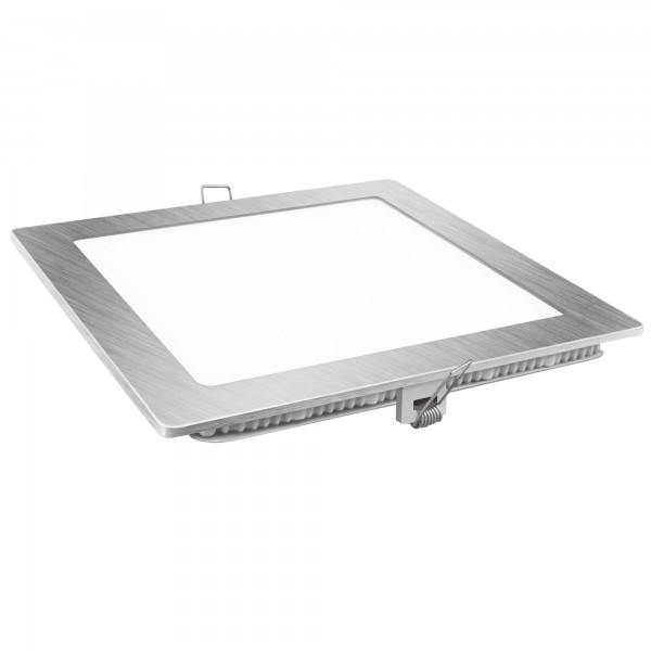 Downlight led cuadrado plata 24w.neutra