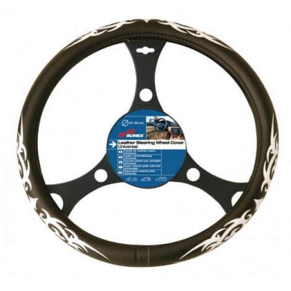 Funda Volante Negra Tribales Blancos