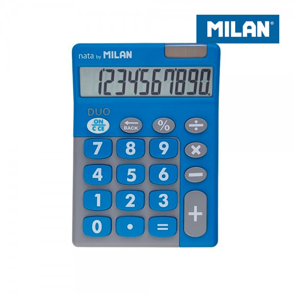 Calculadora duo 10 digitos azul teclas grandes en blister