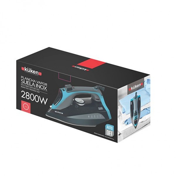 Plancha vapor 2800w. suela inox.