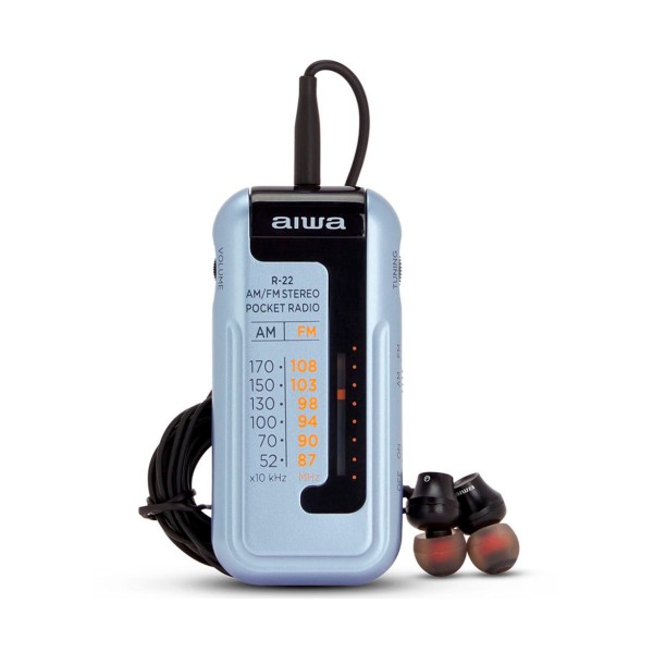Aiwa rs-22 plata / radio fm am portátil