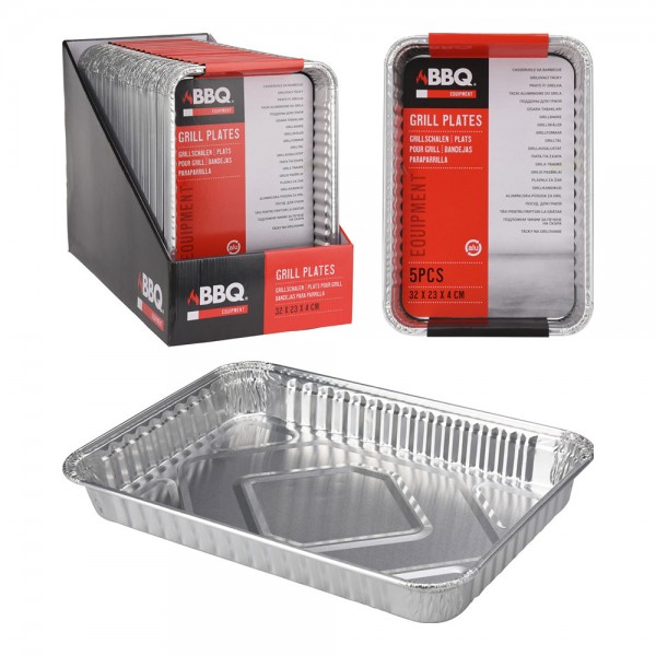 Set 5 bandejas desechables 32 x 23 x 4 cm