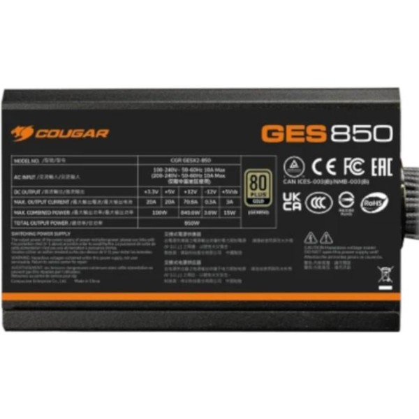 Cougar fuente ges 850w 80+ gold