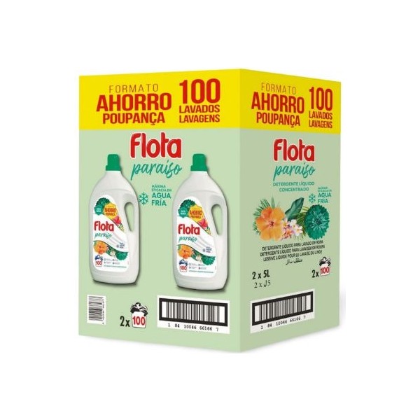 Flota Paraíso Detergente 100 Lavados – Caja 2 Unidades